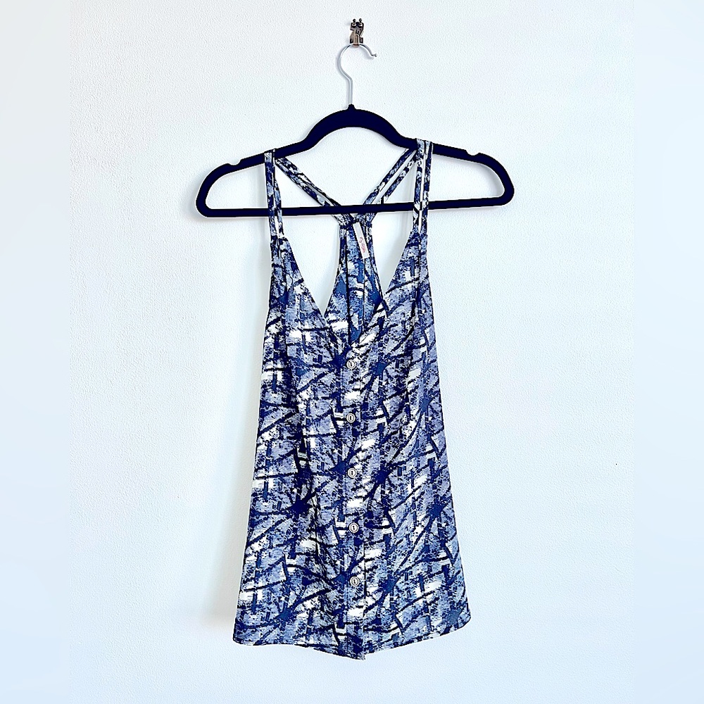 Navy and Cream Racerback Top